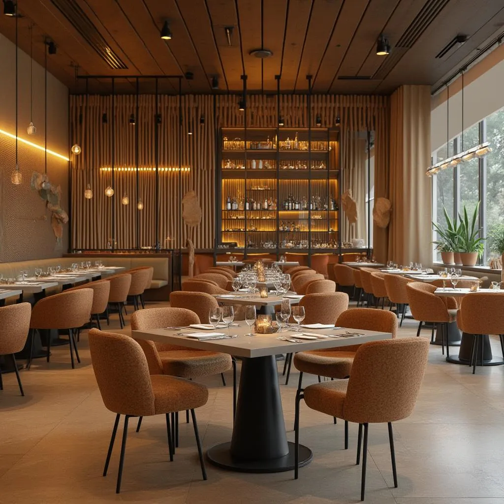 Restaurante con mobiliario personalizado