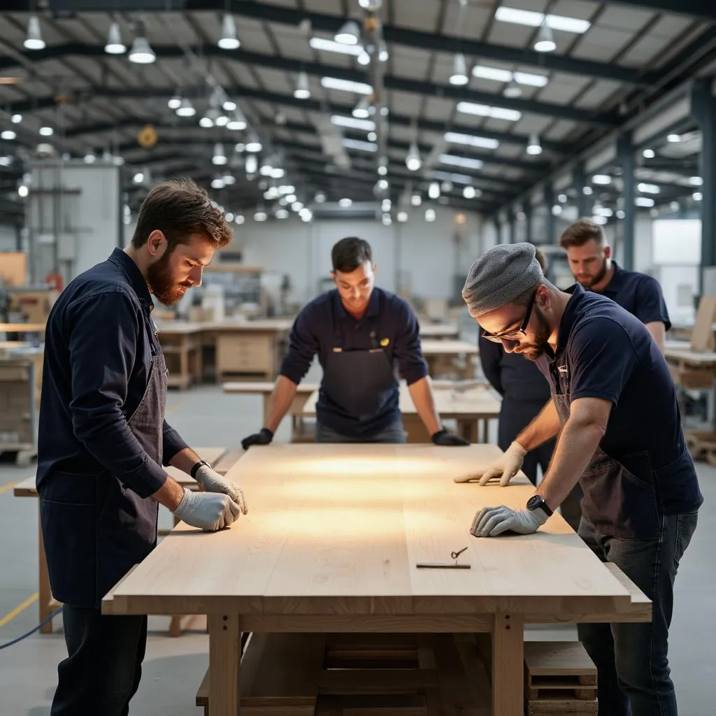 Equipo de Vendisses en el taller de producción